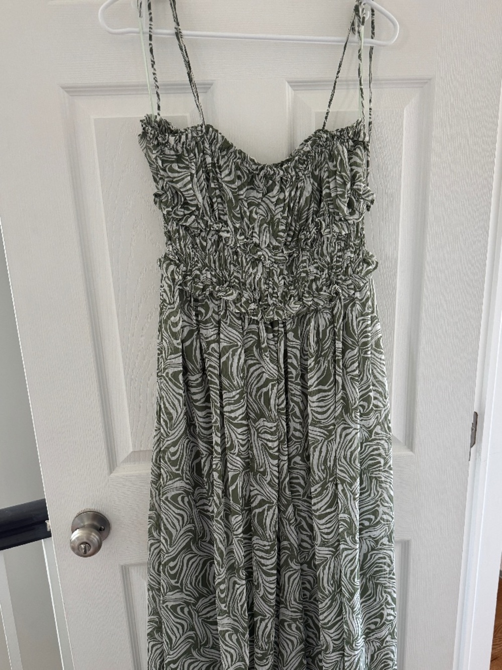 En Saison Zebra Print Midi Dress - Sage
